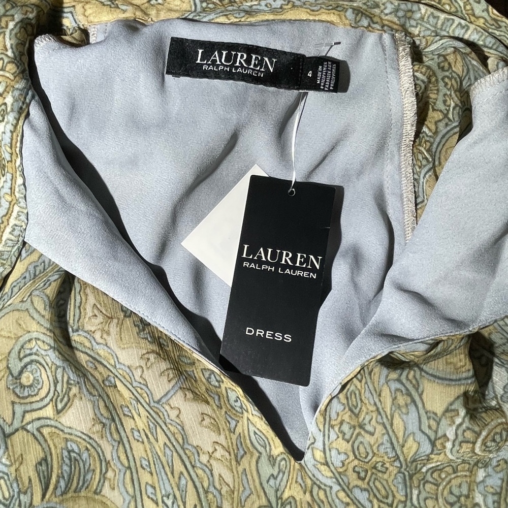 Lauren Ralph Lauren Women's Paisley Georgette Tie-Neck Dress~ NWT! - Picture 14 of 14